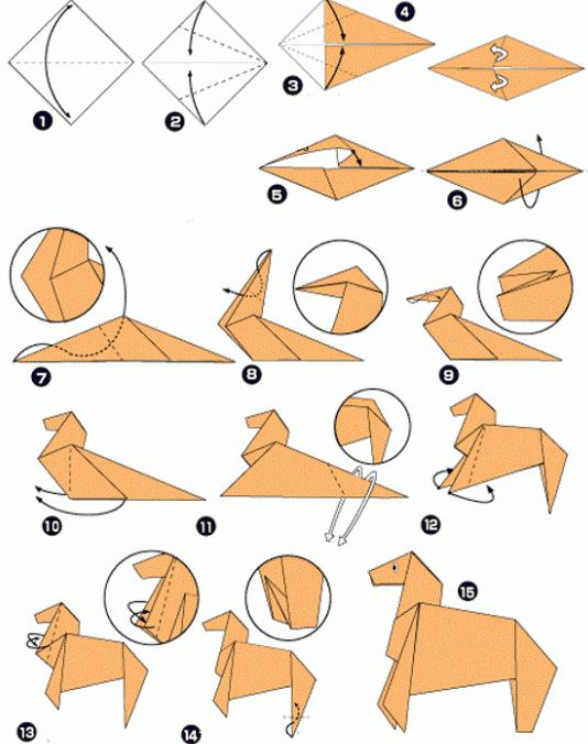 horse out of paper diagram