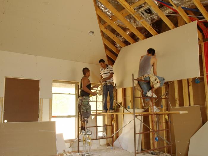 plasterboard ceiling installation