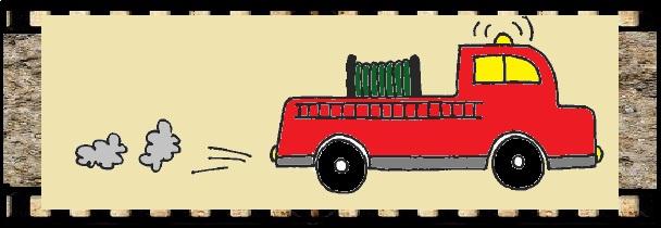 Пожарная машина с шлангом - законченный вариант