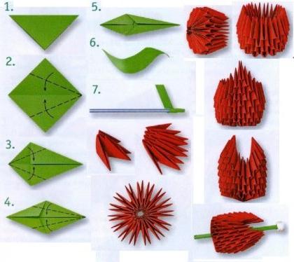 Модульное оригами тюльпан