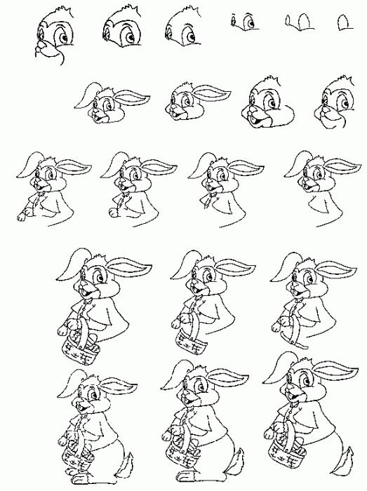 как нарисовать кролика поэтапно