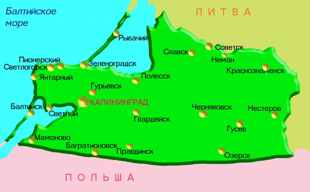 Карта озерска калининградской области