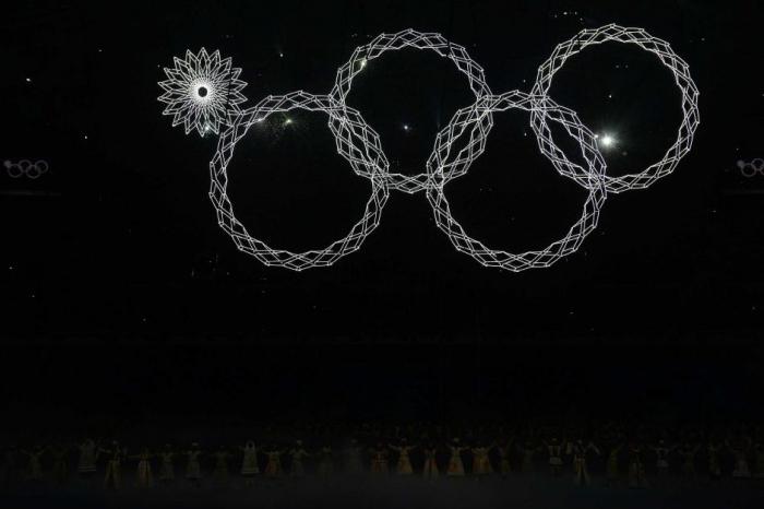 как нарисовать олимпийские кольца 2014