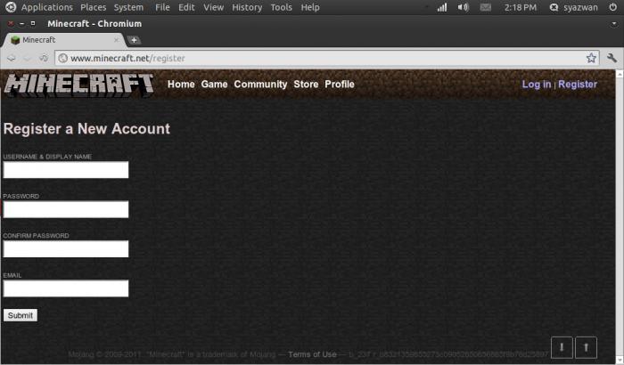 how to register in minecraft