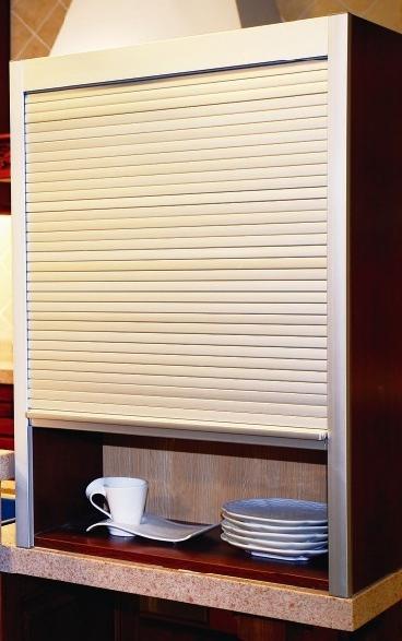 wardrobe on a balcony with roller shutters