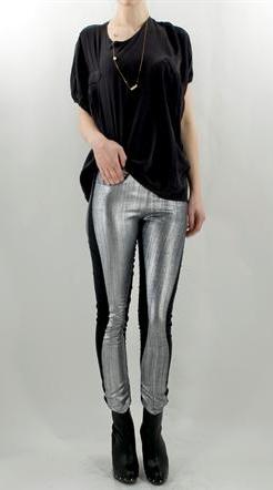 leggings with leather accents