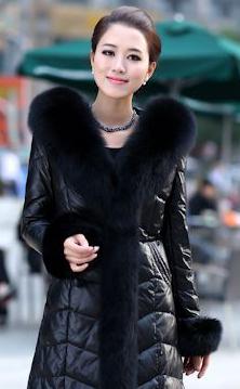 leather down jackets with fur