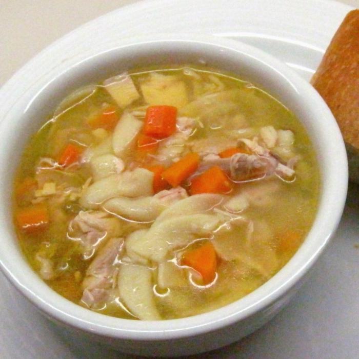 Куриный суп с клецками без зажарки