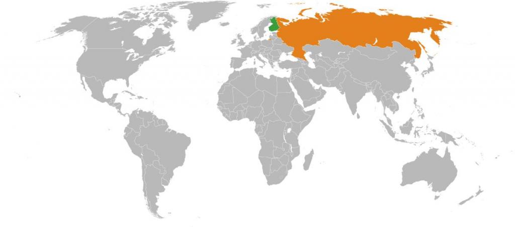 россия и финляндия на карте