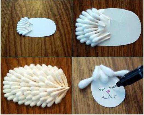 do-it-yourself lamb from cotton buds