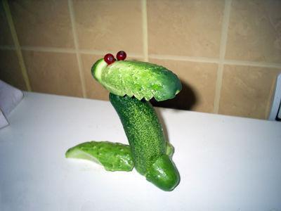 Cucumber craft crocodile