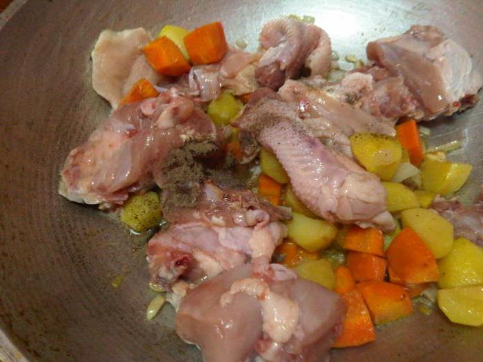 Тушеная курица с картошкой в казане на плите рецепт с фото