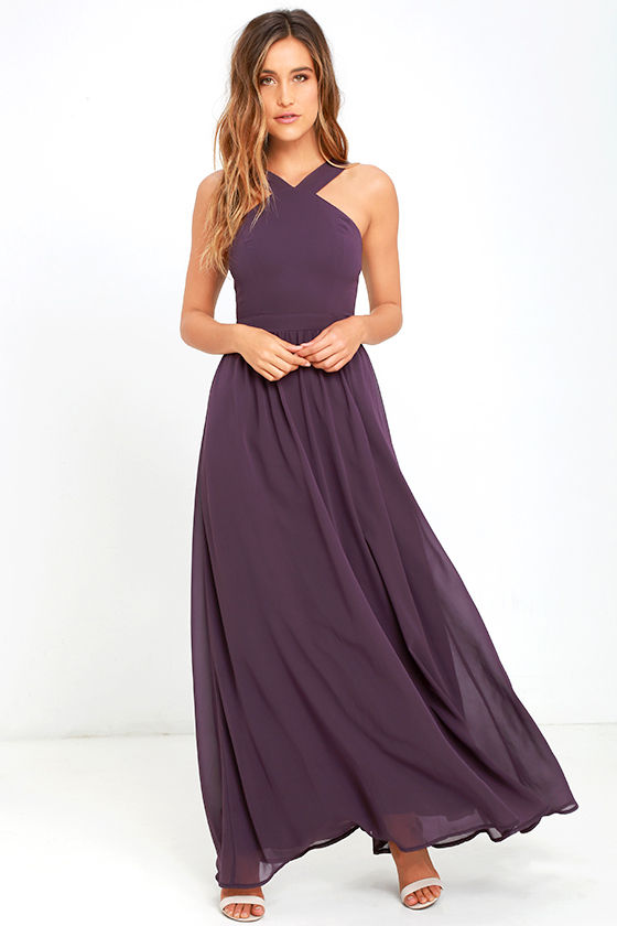 Purple evening dress