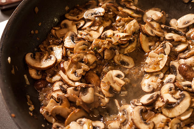 cutlets with mushrooms and cheese