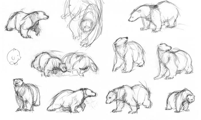 как рисовать белых медведей