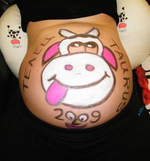 рисунки на животе у беременных 