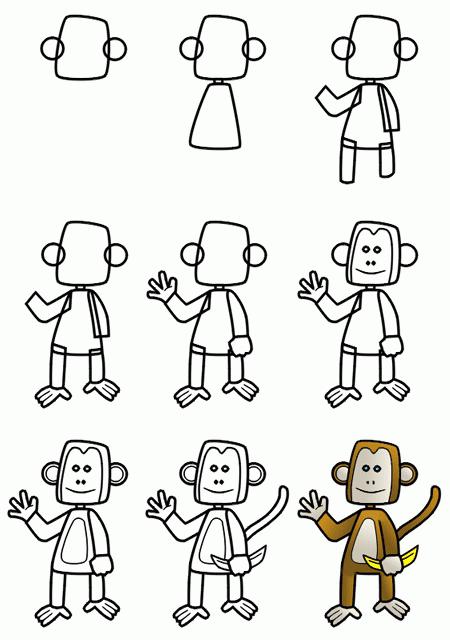 обезьяна картинки нарисованные