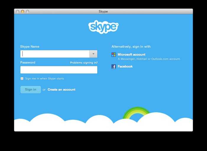 how to enter skype without password