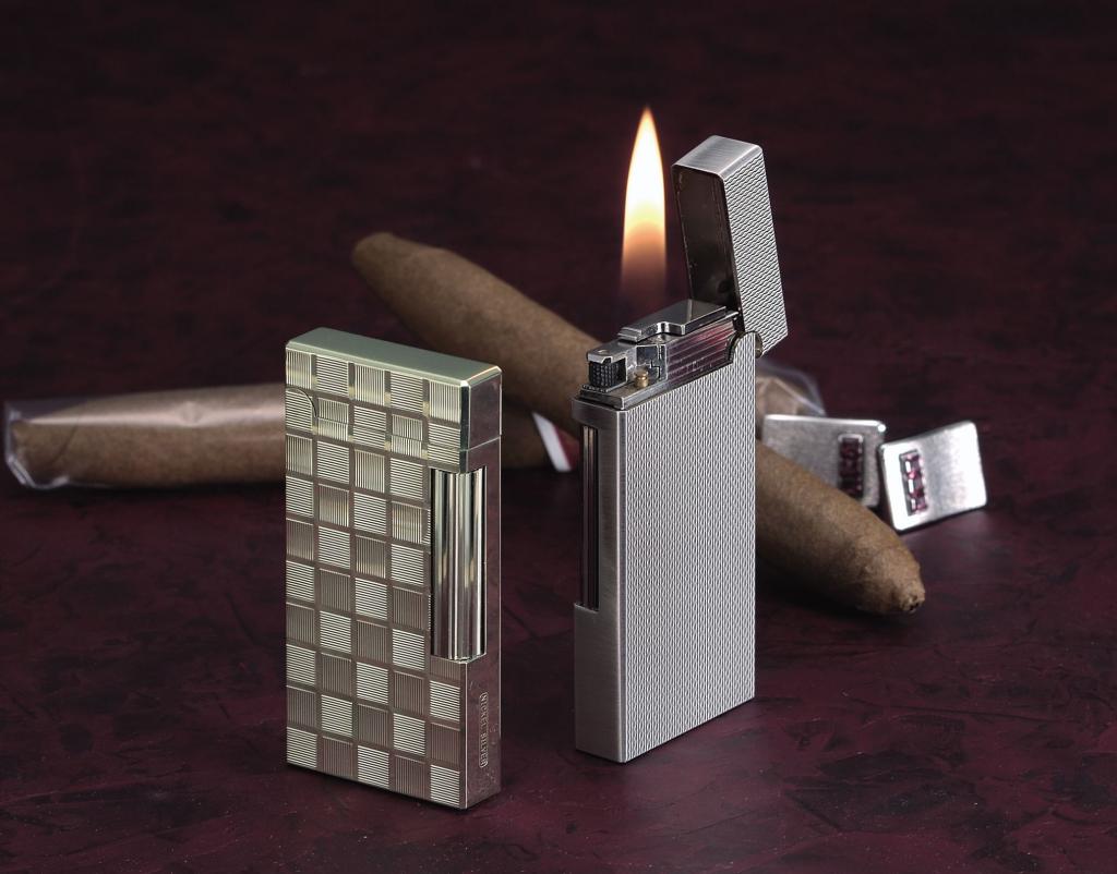 Cigars and lighters.