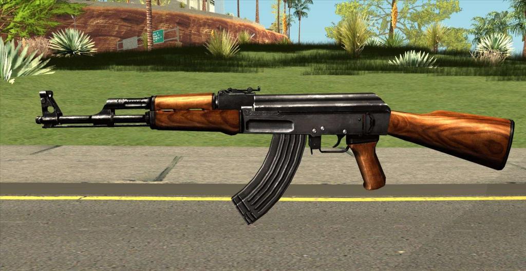 Kalashnikov assault rifle in GTA.