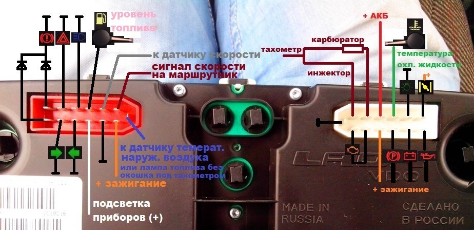 Схема подсветки приборов ваз 2109