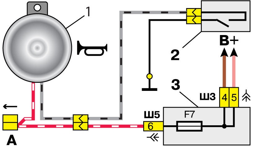 Схема включения гудка ВАЗ 2110