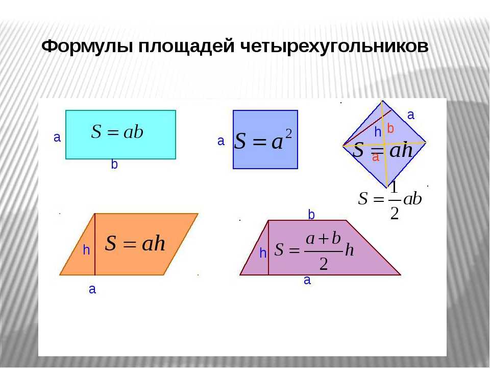 Найдите сумму площадей четырехугольников изображенных на рисунке