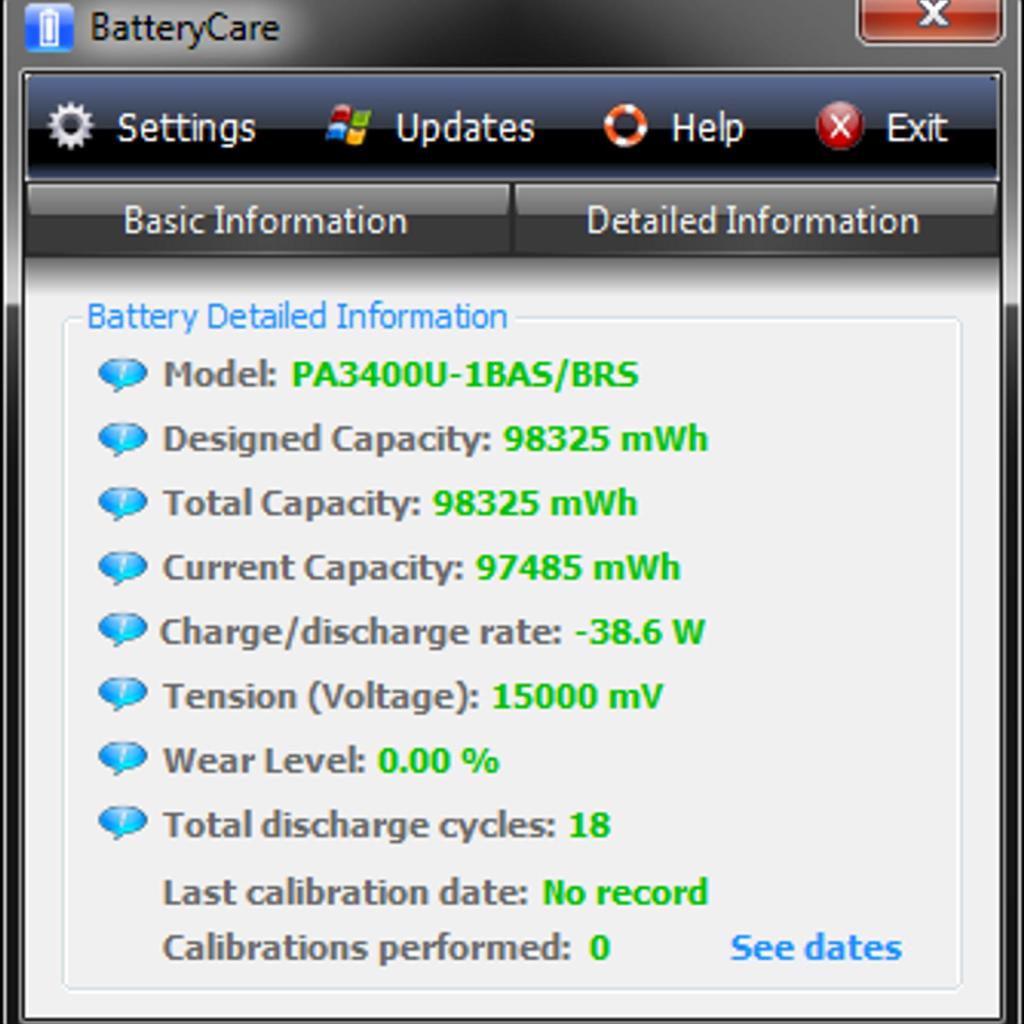 BatteryCare для проверки заряда ноутбука