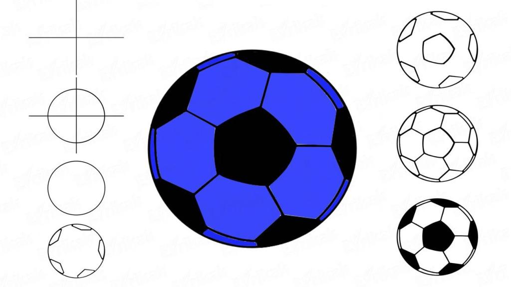 Как нарисовать футбольный мяч карандашом