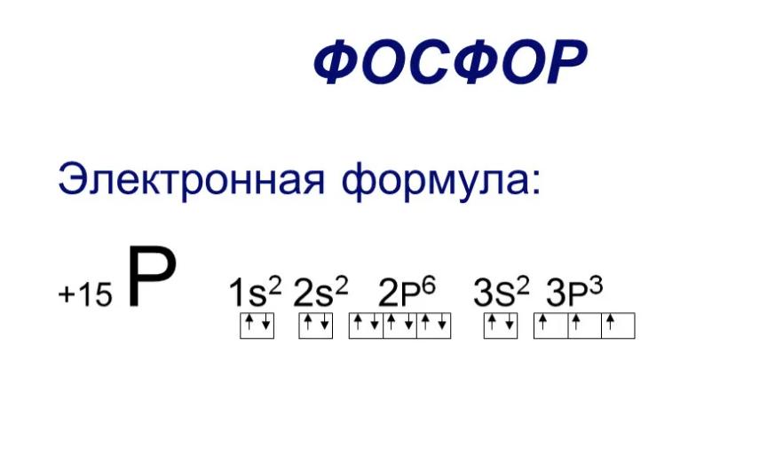 Электронная формула фосфора