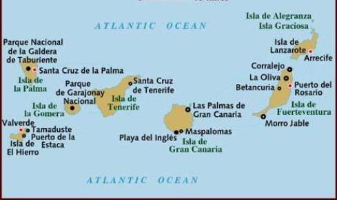  где находятся канарские острова карта