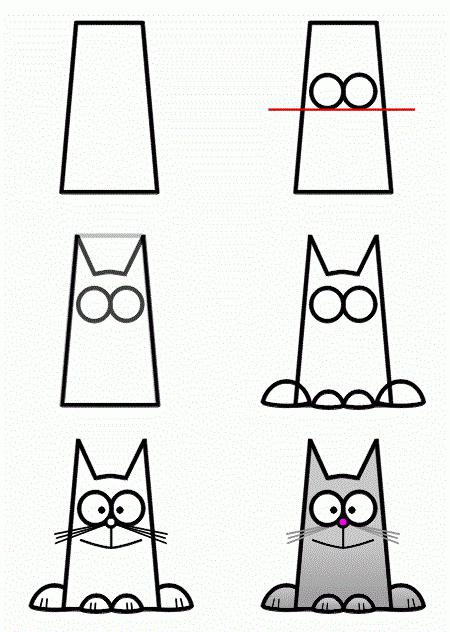 как нарисовать кота саймона