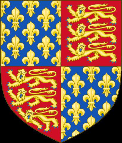 The medieval coat of arms of England