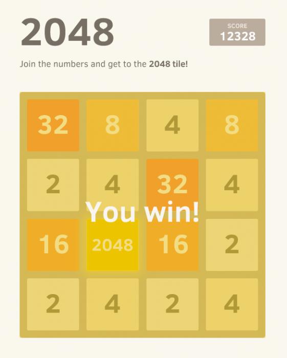 how to pass the game 2048