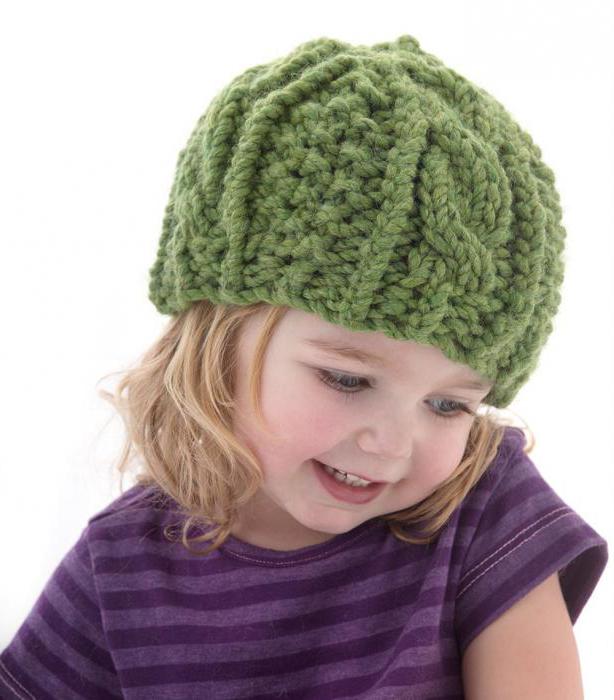 зимняя шапка для девочки спицами описание схема 