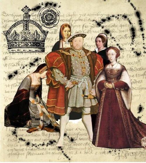король Англии Генрих VIII Тюдор и его жены