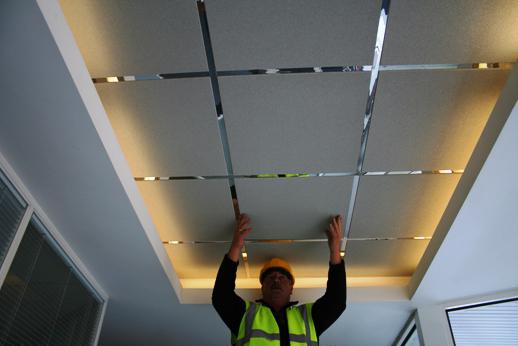 stretch ceiling lighting with LED strip