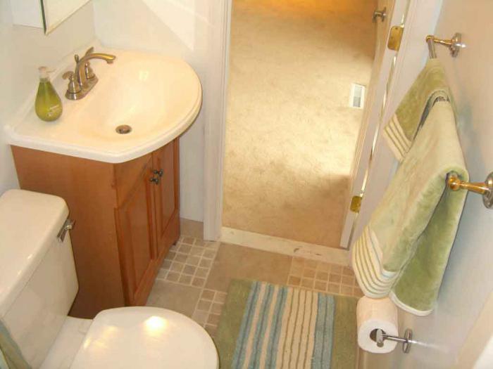 floors in the bathroom of a wooden house