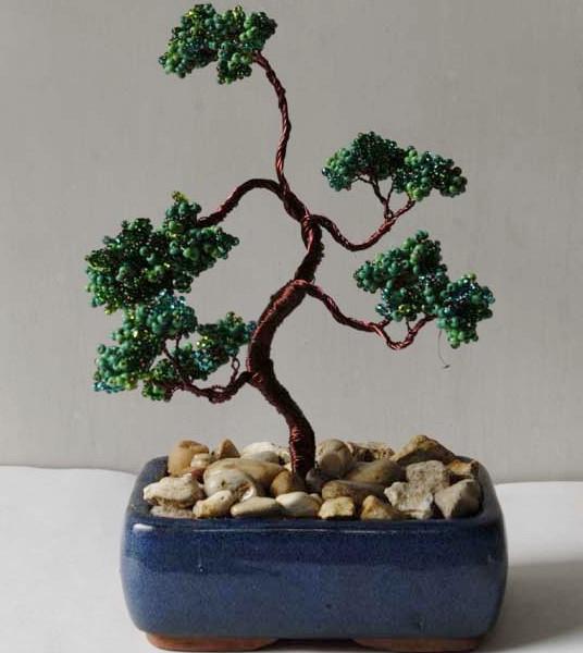 beaded bonsai step by step