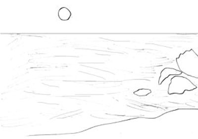 how to draw a sea in stages