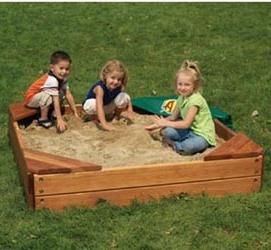 wooden children's sandbox