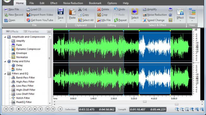 бесплатный редактор аудио файлов