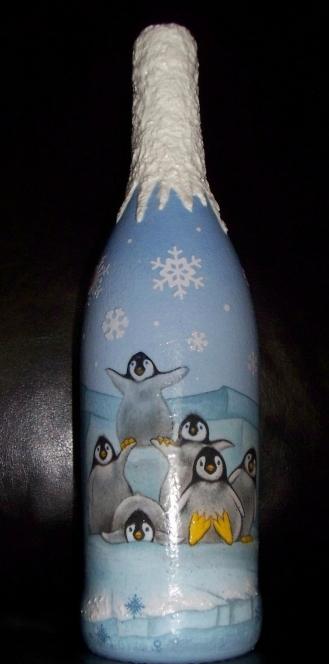 decoupage christmas bottles photo