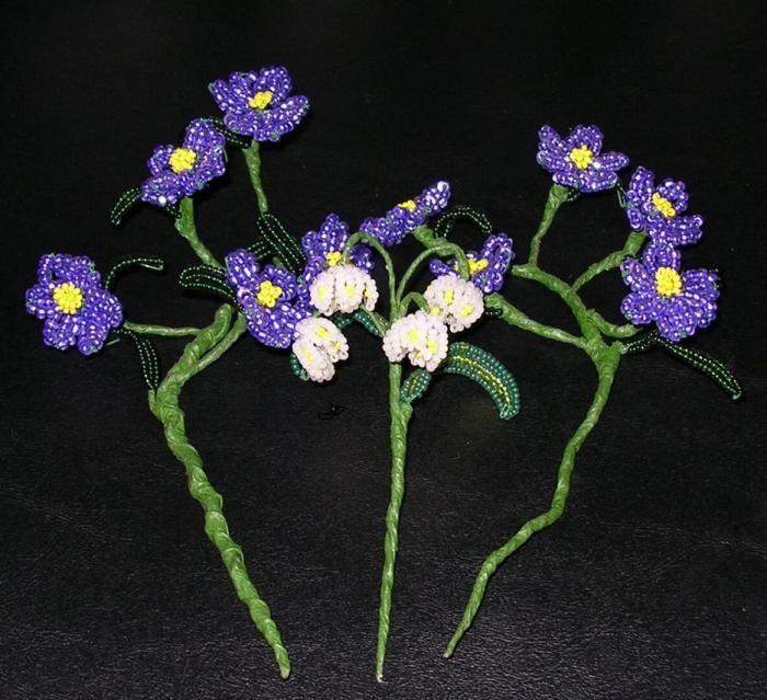 цветок из бисера схема