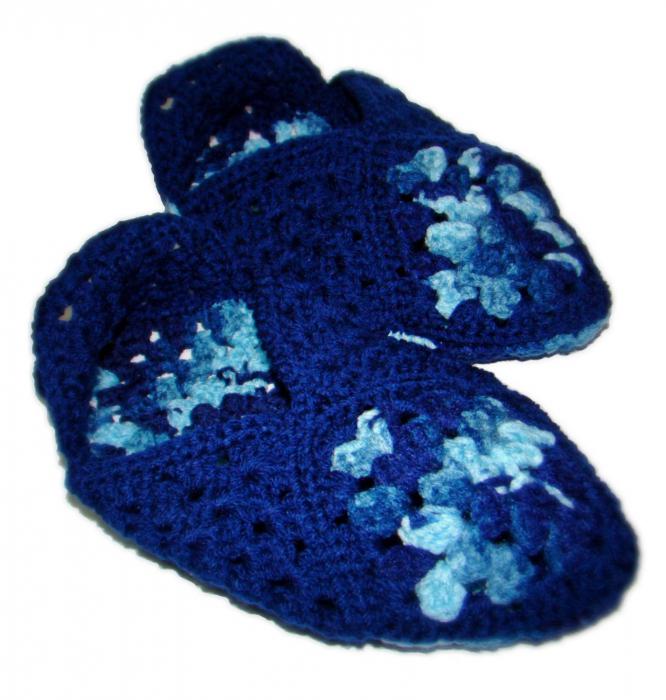 grandmother's square crochet slippers