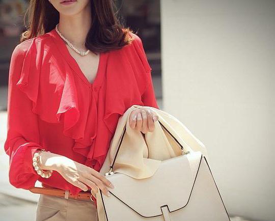 red skirt blouse