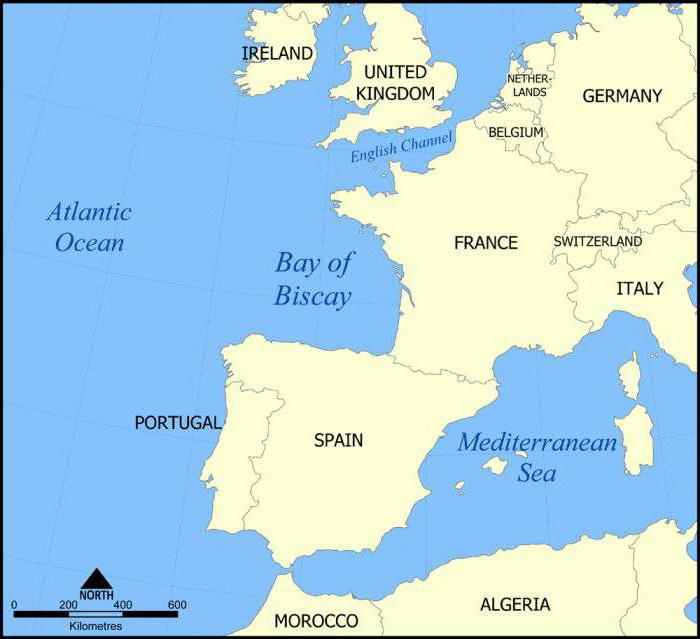 бискайский залив на карте