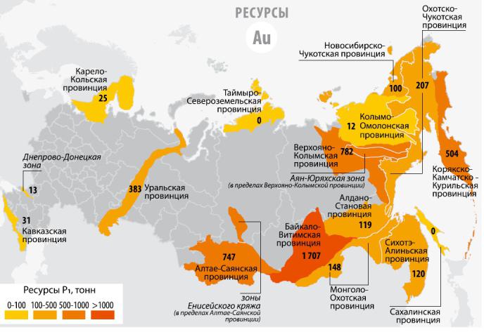  золотые прииски россии карта
