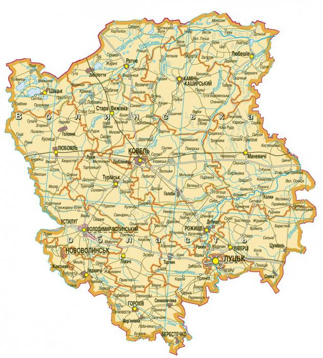 волынская область карта 