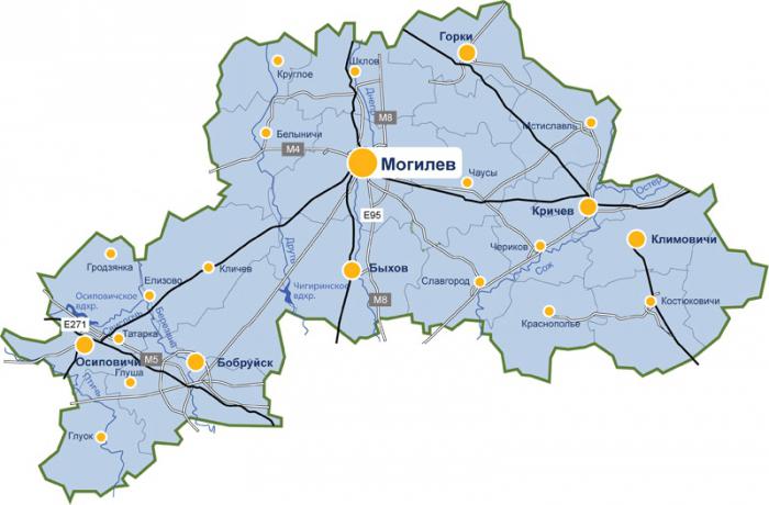 карта Могилевской области 